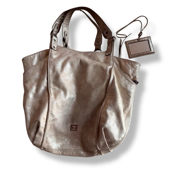 KOOBA VINTAGE GOLD LEATHER HOBO BAG metallic Y2K shoulder purse - Picture 1 of 15